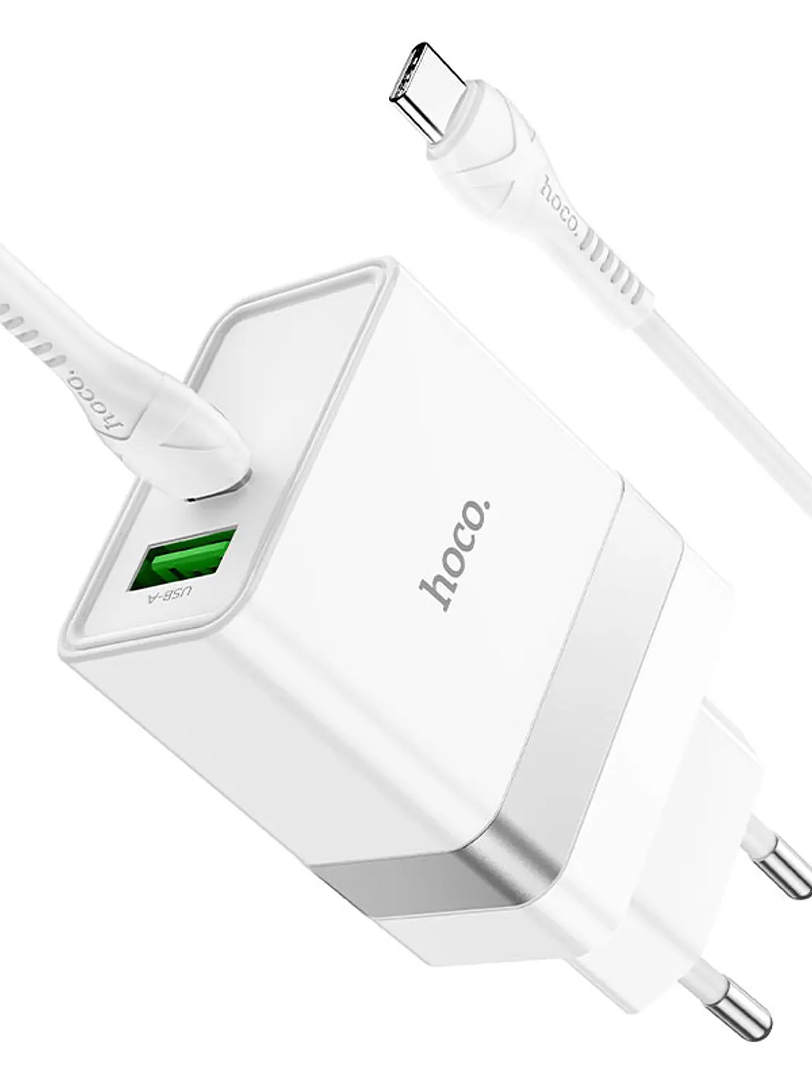 Cargador Hoco N21 PD30W+QC3.0 Cable USB C a USB C Blanco 2