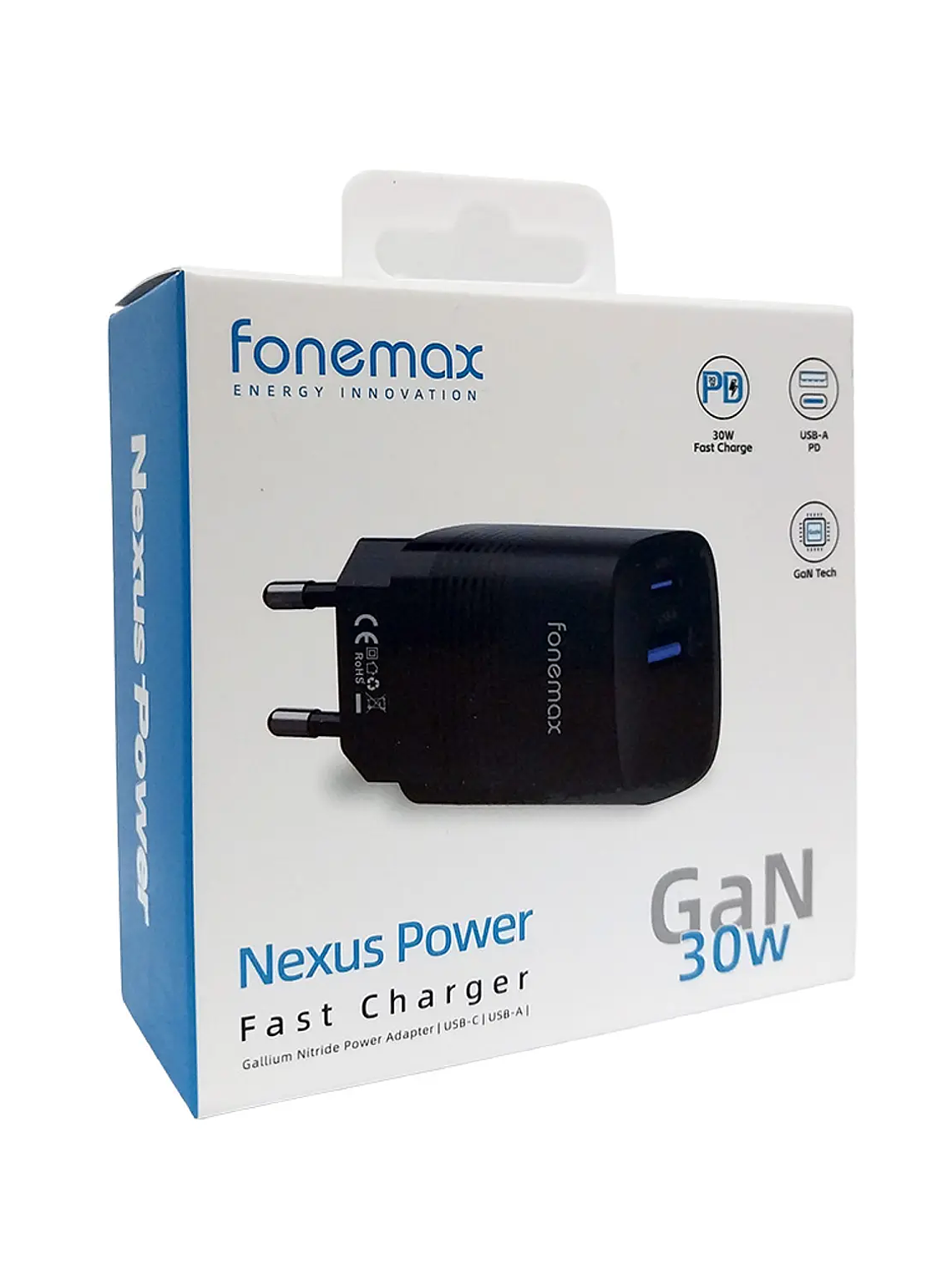 Cargador Casa Fonemax FM-3001-EU 30W A+C Negro SEC 2