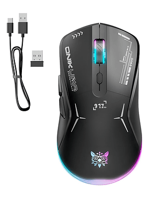 Mouse Gamer Inalambrico Recargable Onikuma Cw917 Rgb 4800dpi Negro