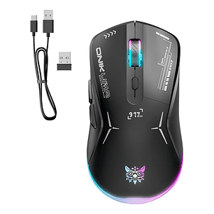 Mouse Gamer Inalambrico Recargable Onikuma Cw917 Rgb 4800dpi Negro