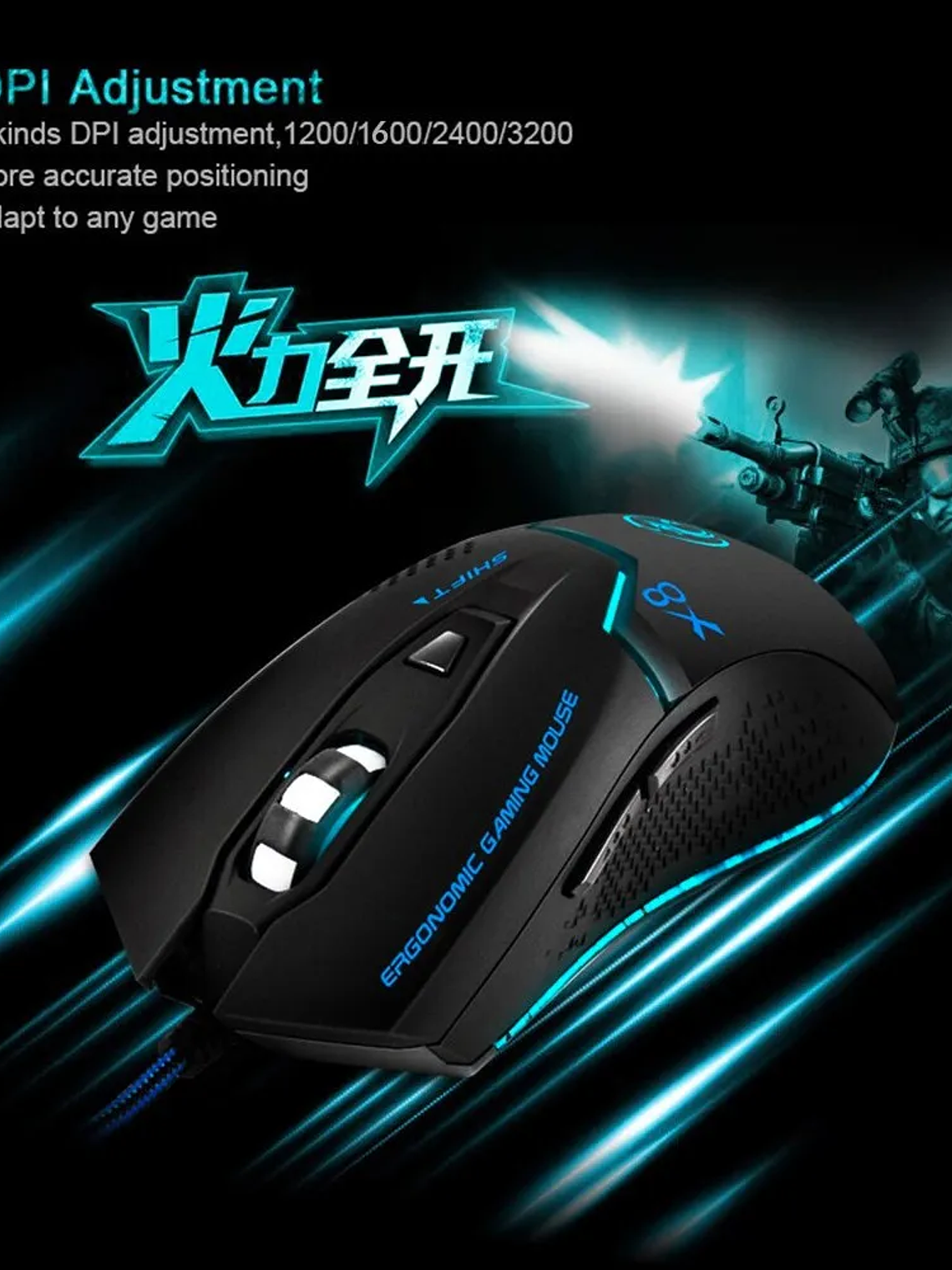 Mouse Gamer Imice Modelo X8 3600 Dpi Òptico 2