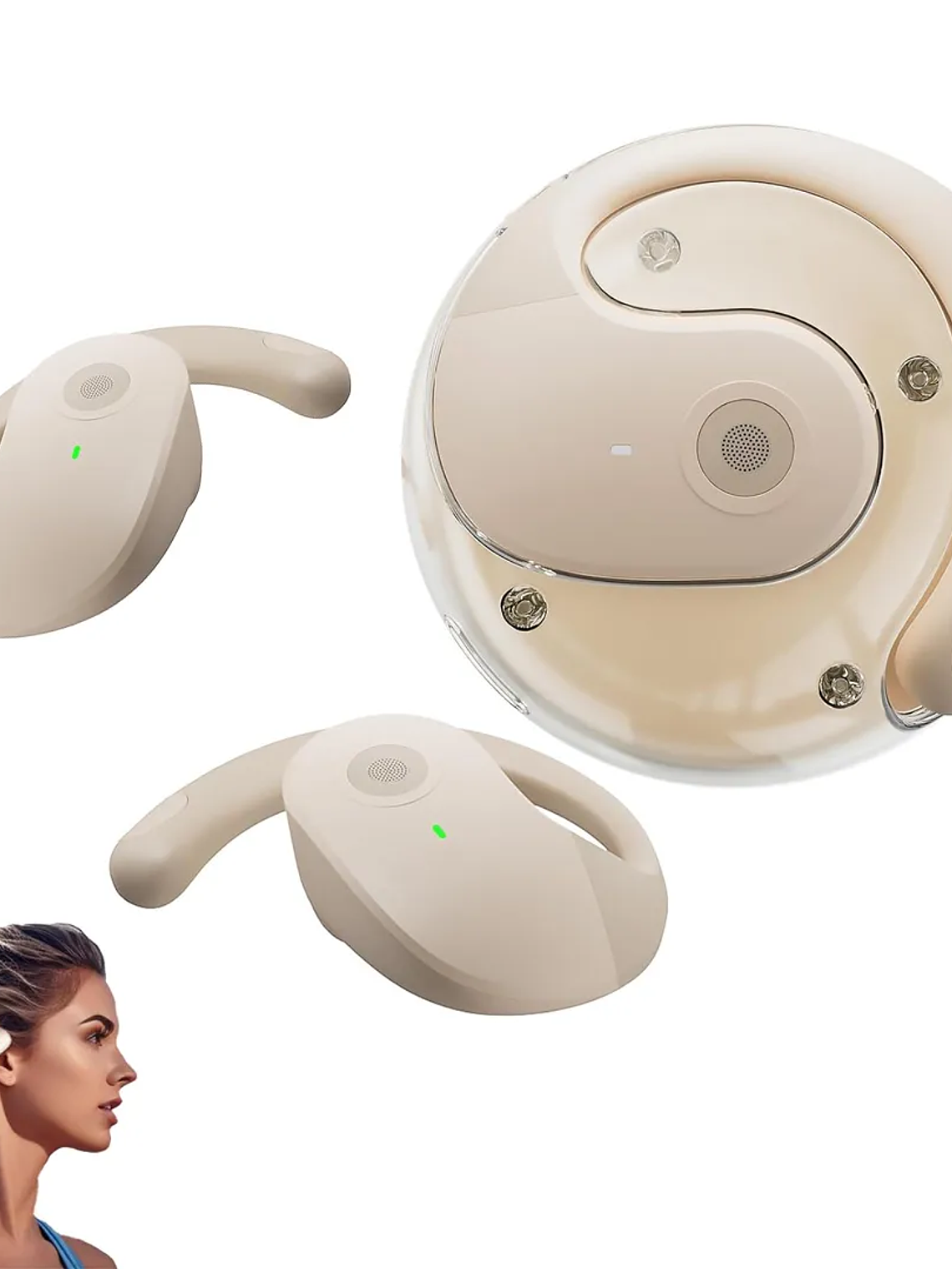 Audífonos Inalámbricos OWS  Wireless Bluetooth 5.3 Crema 1