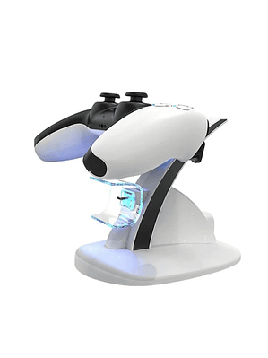 Cargador Iplay Dual Para Mando Ps5 Soporte Vertical BLANCO