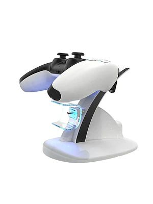 Cargador Iplay Dual Para Mando Ps5 Soporte Vertical BLANCO