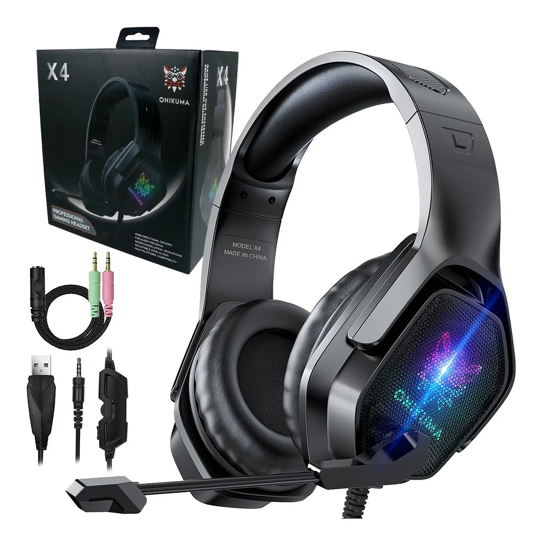 AUDIFONOS GAMER PROFESIONAL ONIKUMA X4 RGB USB +3.5MM 2