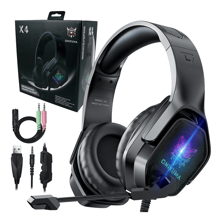 AUDIFONOS GAMER PROFESIONAL ONIKUMA X4 RGB USB +3.5MM 2