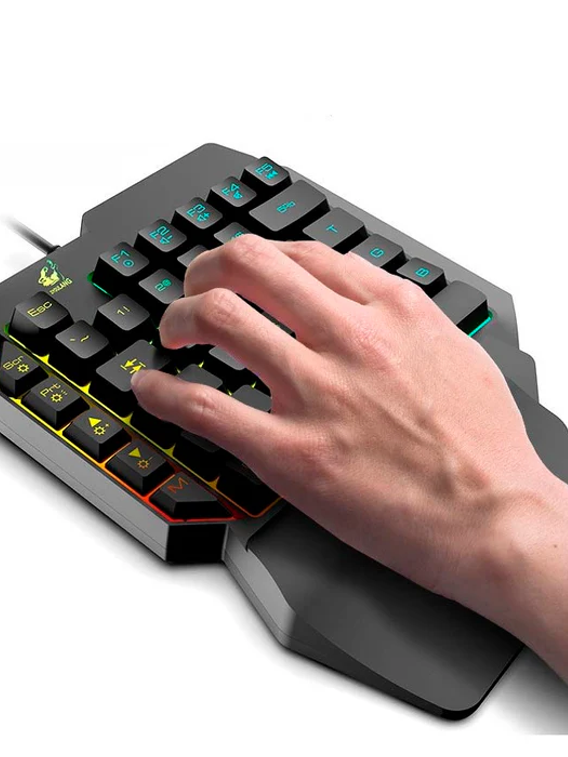 Kit Teclado 1 Mano + Mouse Gamer para PC RGB 3