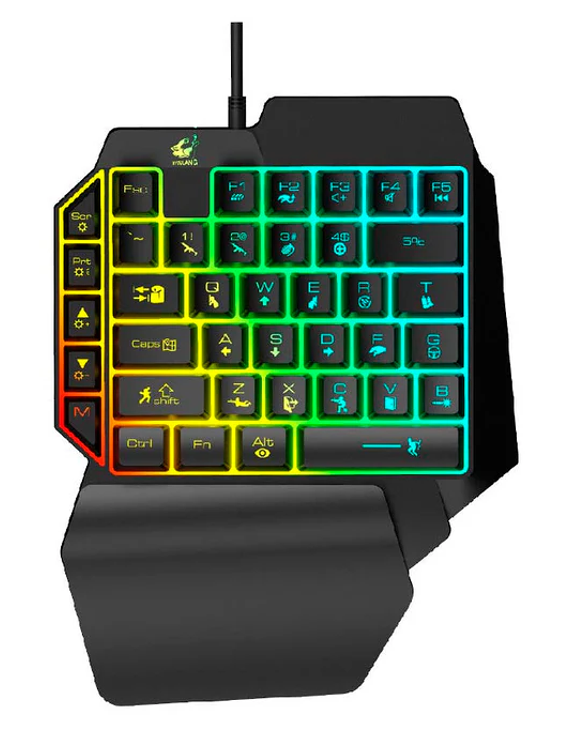 Kit Teclado 1 Mano + Mouse Gamer para PC RGB 2