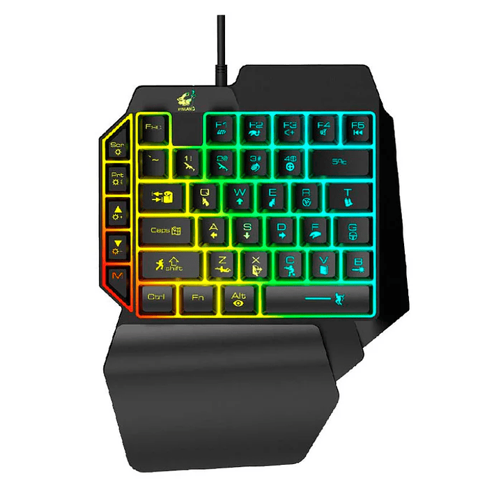 Kit Teclado 1 Mano + Mouse Gamer para PC RGB 2
