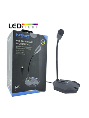 Microfono M3 Para PC Con Luz 