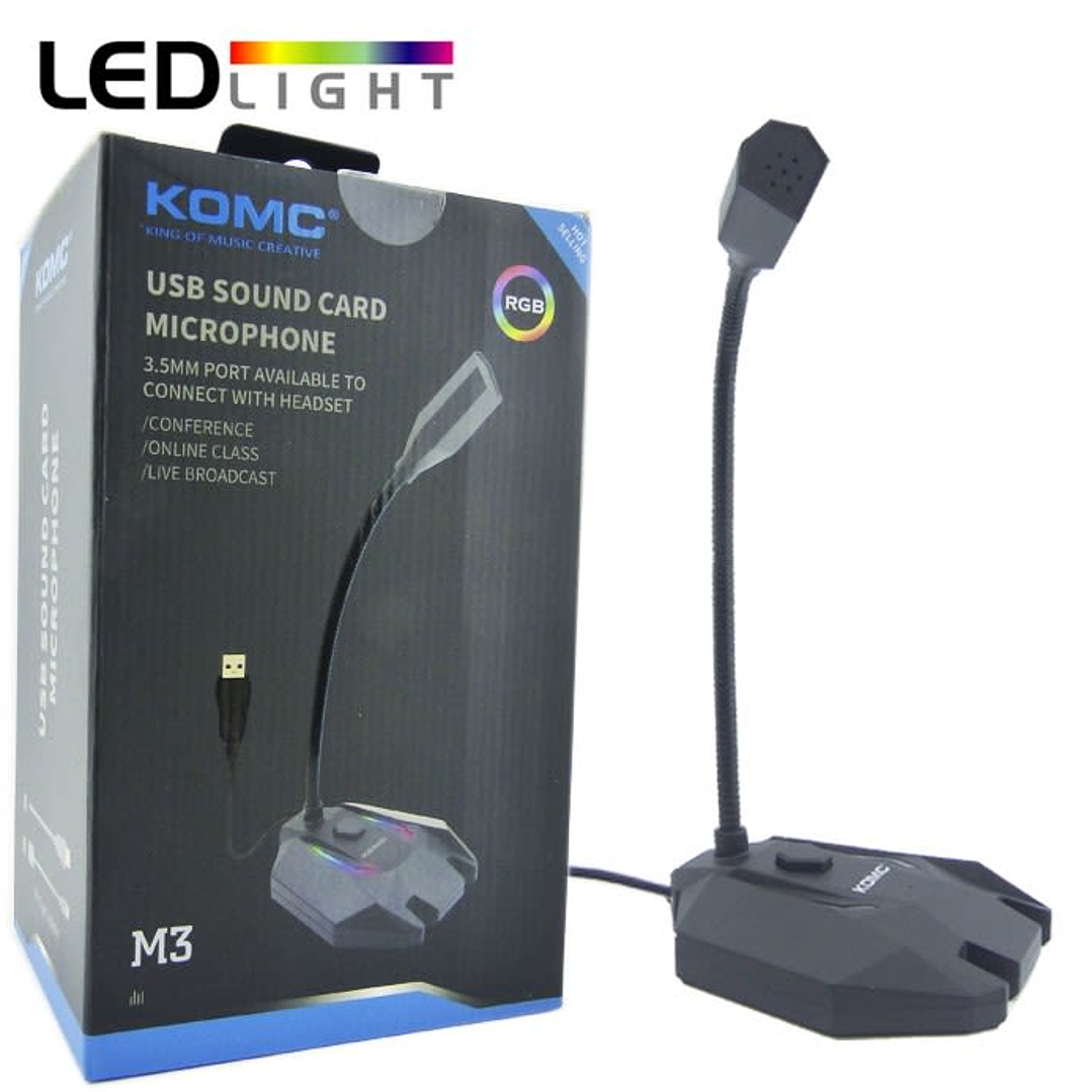 Microfono M3 Para PC Con Luz  1
