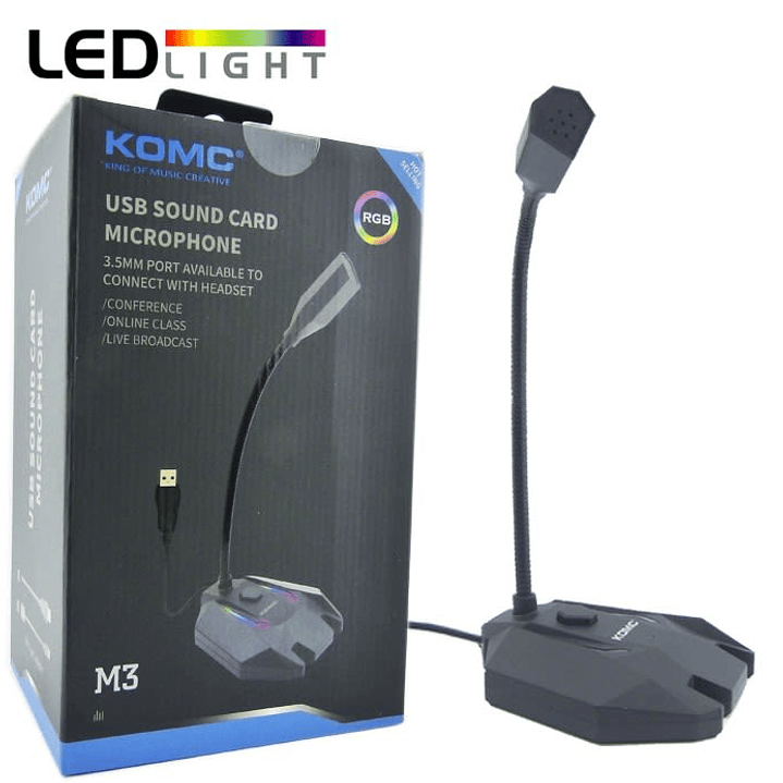 Microfono M3 Para PC Con Luz  1