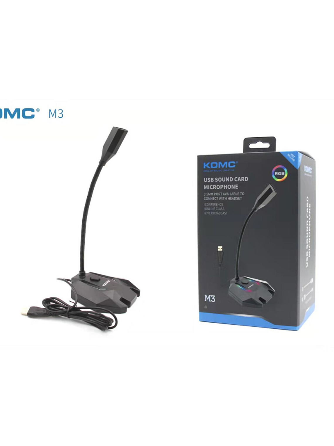 Microfono M3 Para PC Con Luz  2