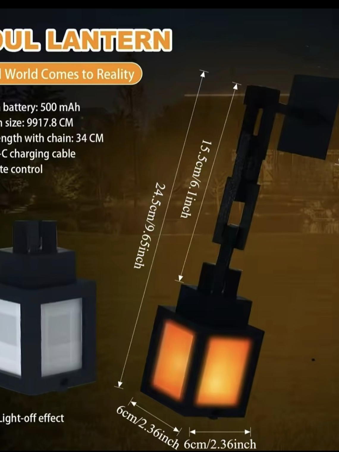 Minecraft Linterna luminosa 16 colores 3D colgante pequeña, sin caja, artesanal 2