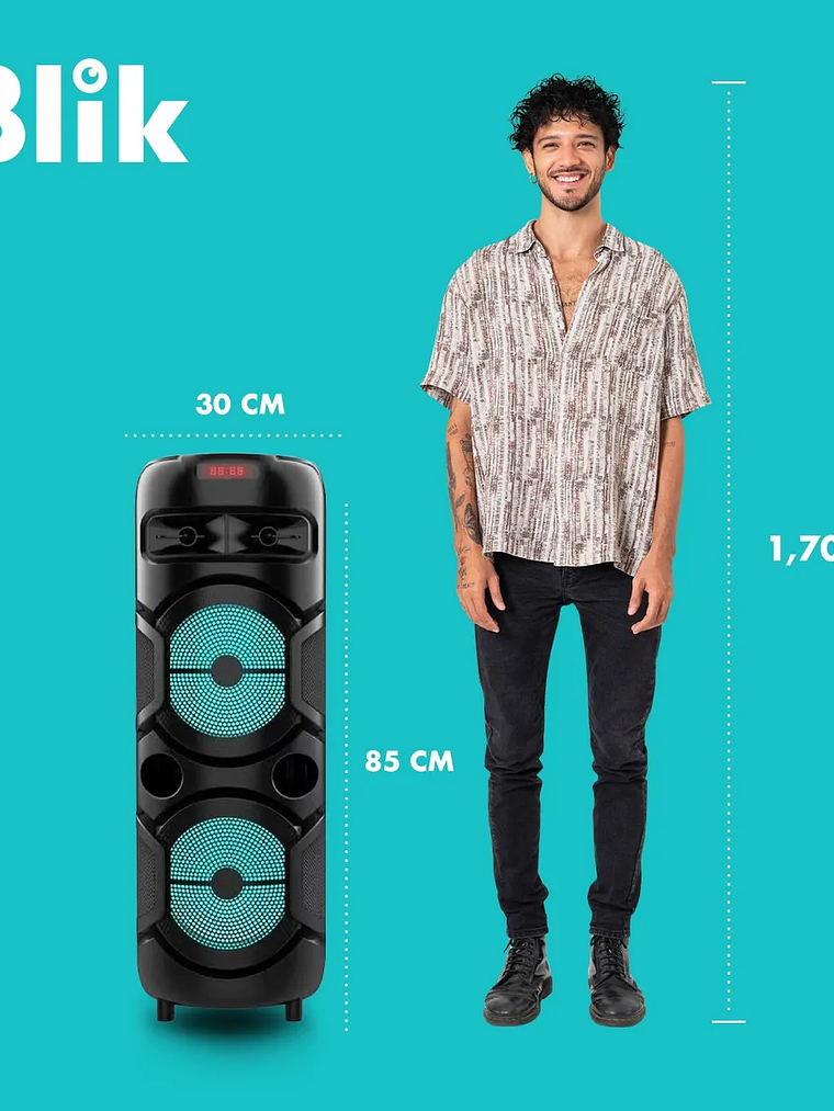 Parlante Bluetooth Karaoke Con Microfono Blik Wavemax2 2