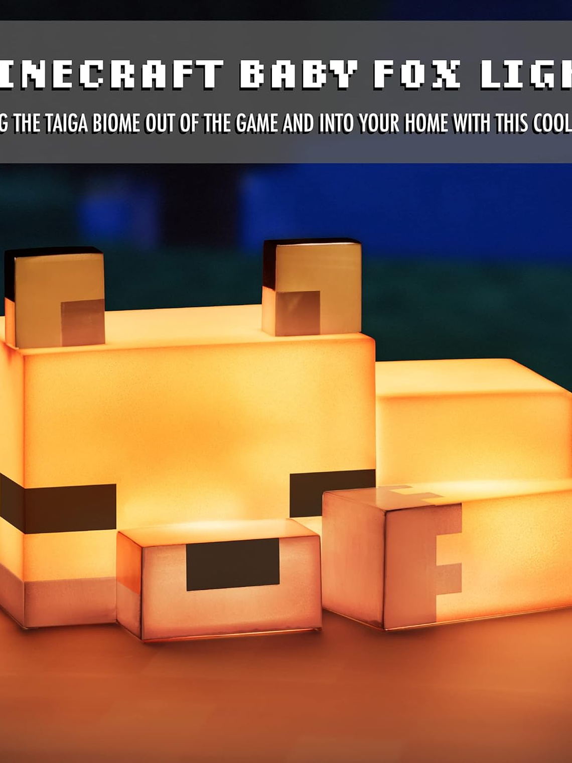 Lampara De Noche Zorro Minecraft Luz Decorativa Café 1