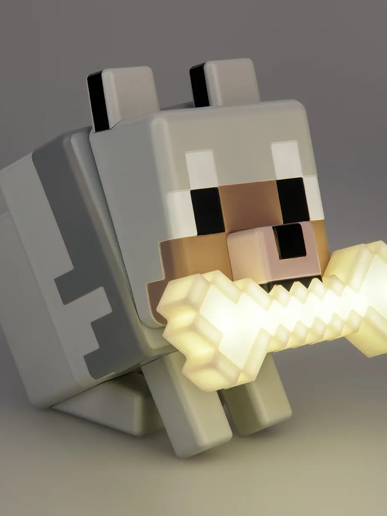 Lampara De Noche Luz Decorativa Minecraft Lobo 1