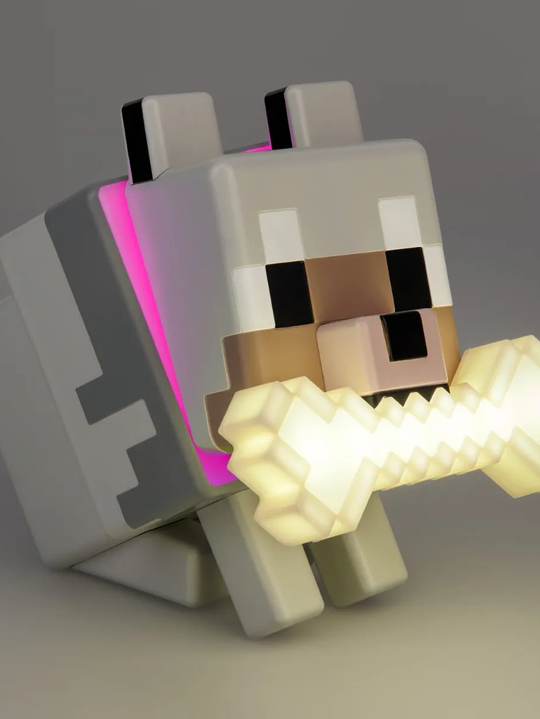 Lampara De Noche Luz Decorativa Minecraft Lobo 2