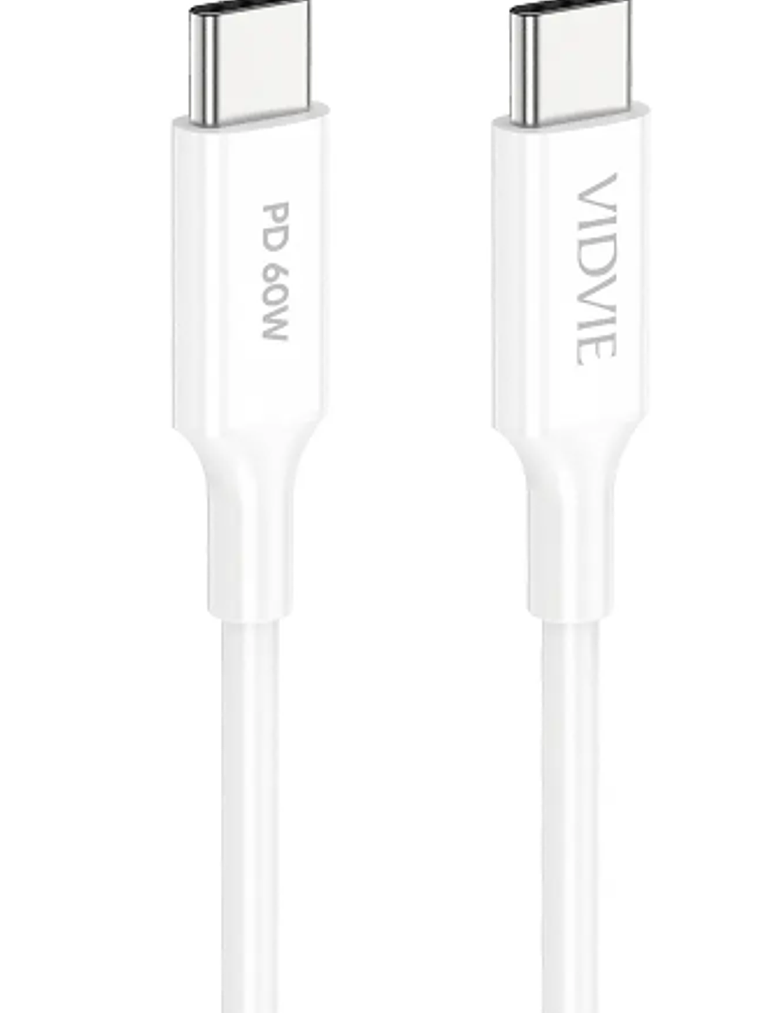 Cable tipo C a Tipo C Vidvie 60W Max blanco 1