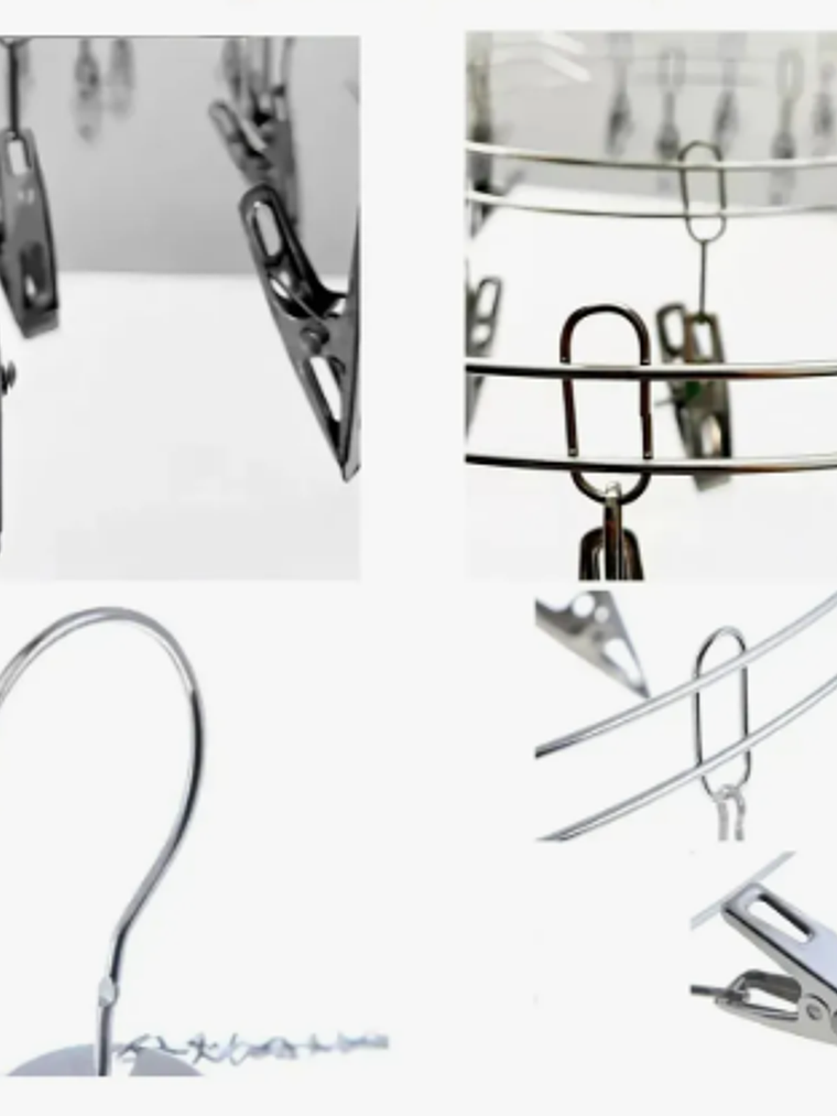 Colgador Ropa Interior 20 Pinzas Tendedero Metálico Calcetín 3