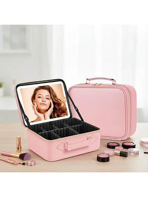 Maletín De Maquillaje Portátil Led Con Espejo