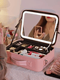 Maletín De Maquillaje Portátil Led Con Espejo - Miniatura 3