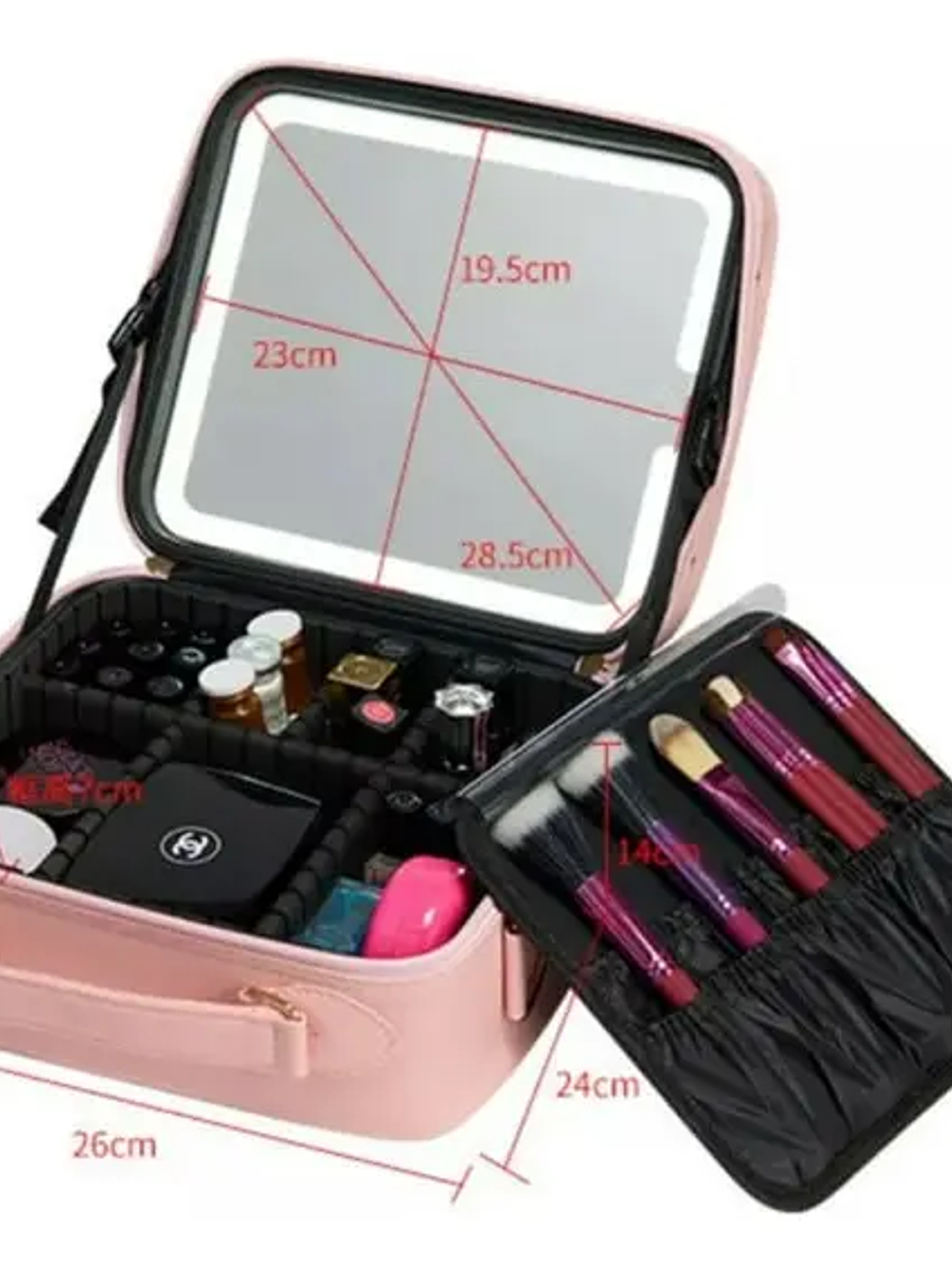 Maletín De Maquillaje Portátil Led Con Espejo 4