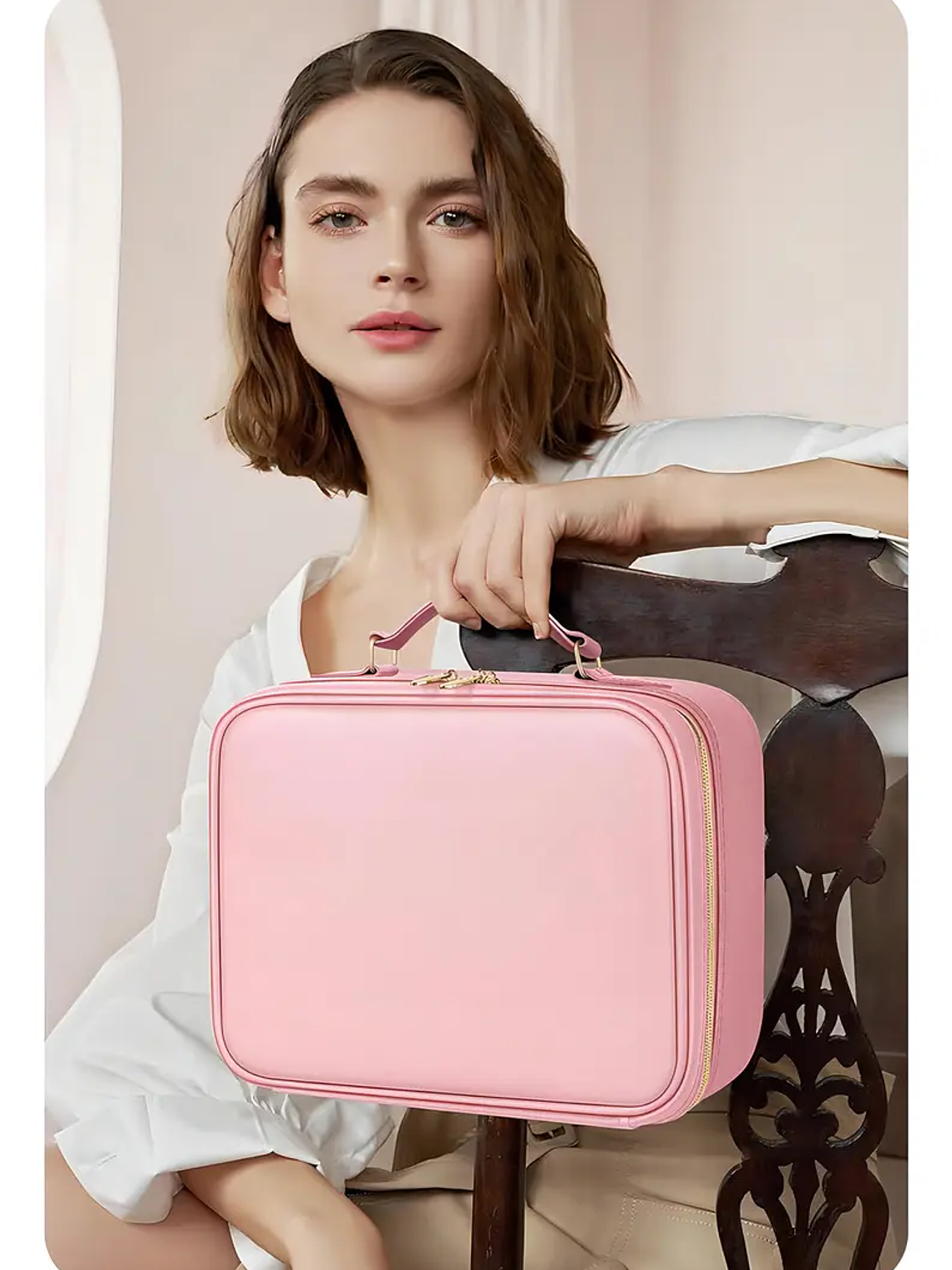 Maletín De Maquillaje Portátil Led Con Espejo 5