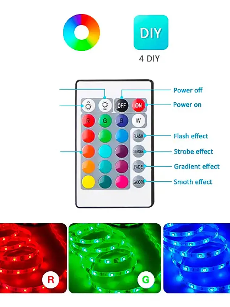 Tira Cinta 300 Led 5mt Rgb 2835 5