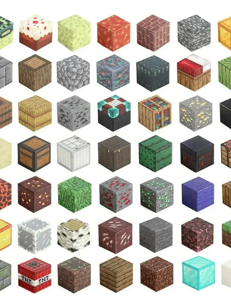 Minecraft Juego De 100 Bloques Magneticos de 2x2 cm Aleatorios + Caja TNT 2