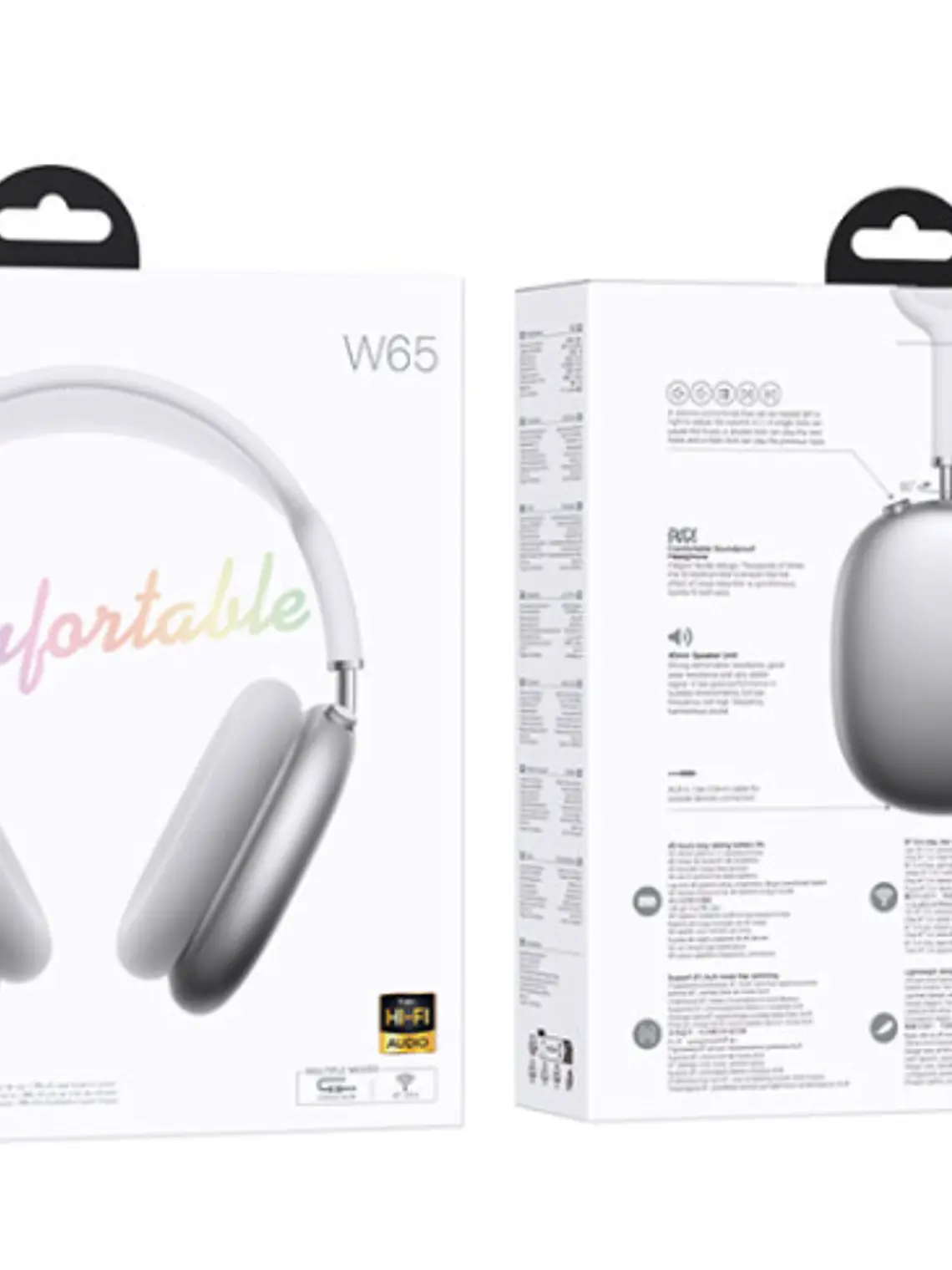 Audífonos Inalámbricos Hoco W65 Bluetooth con Micrófono y Cancelación de Ruido color plata 2