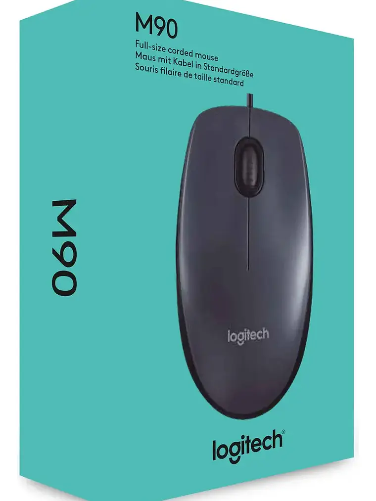 Mouse Alambrico Usb Logitech M90 Negro 4