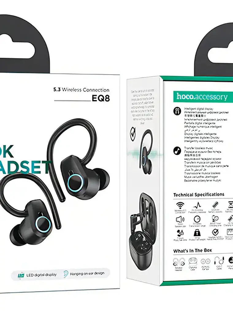 Audífonos Bluetooth Hoco Eq8 Tws Negro 3