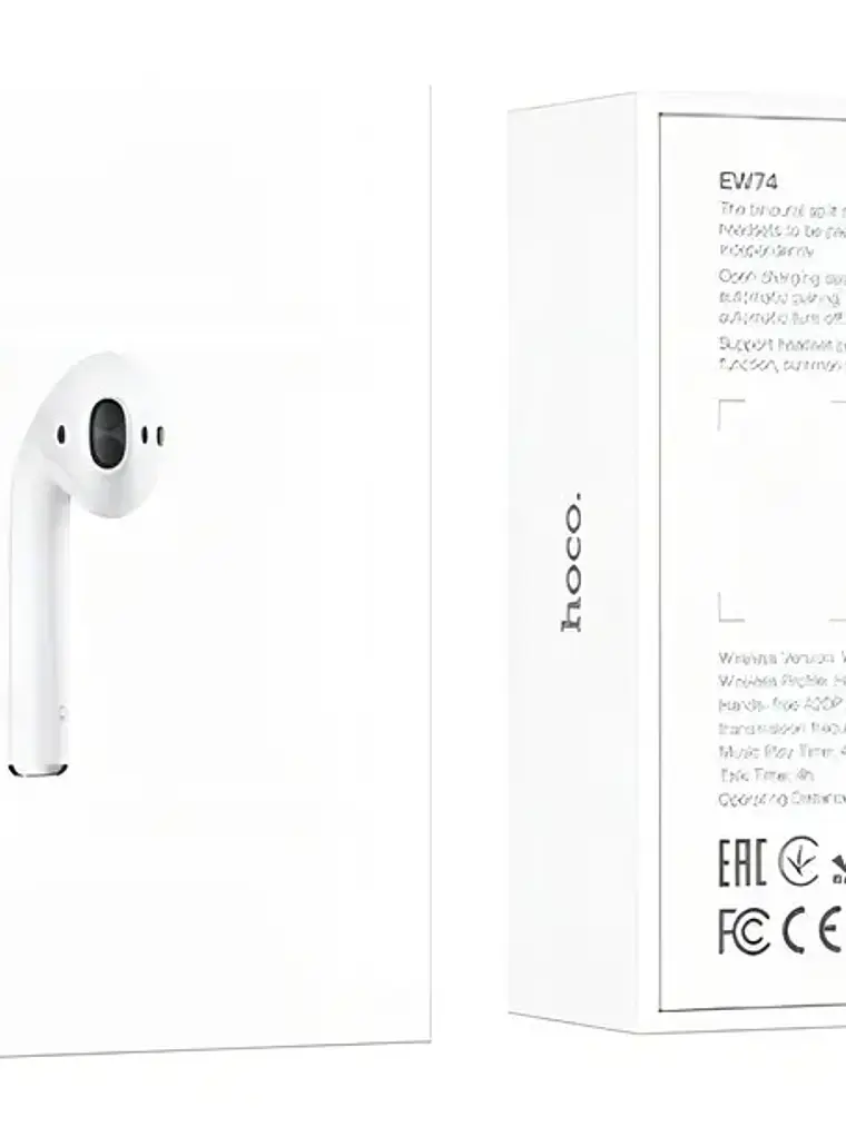 Audífonos Bluetooth In Ear Hoco Ew74 True Blanco 3