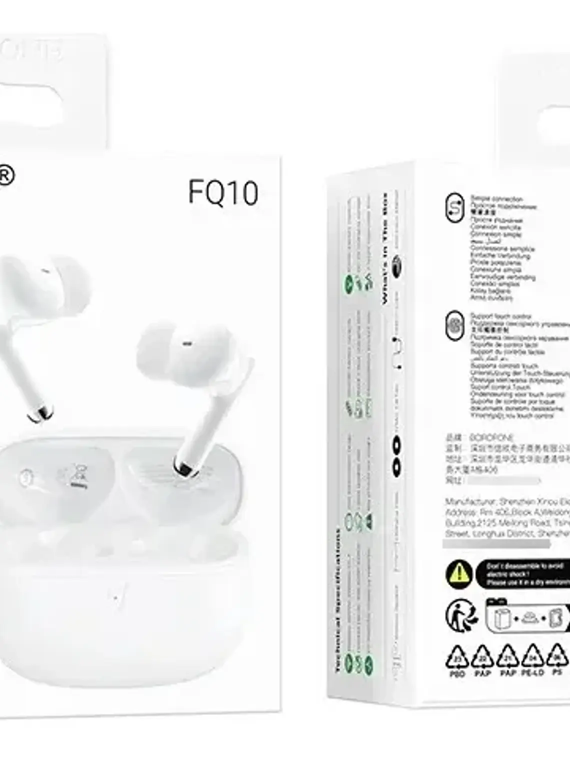 Audifonos Con Gomita Bluetooth Tws Borofone Fq10 Blanco 3