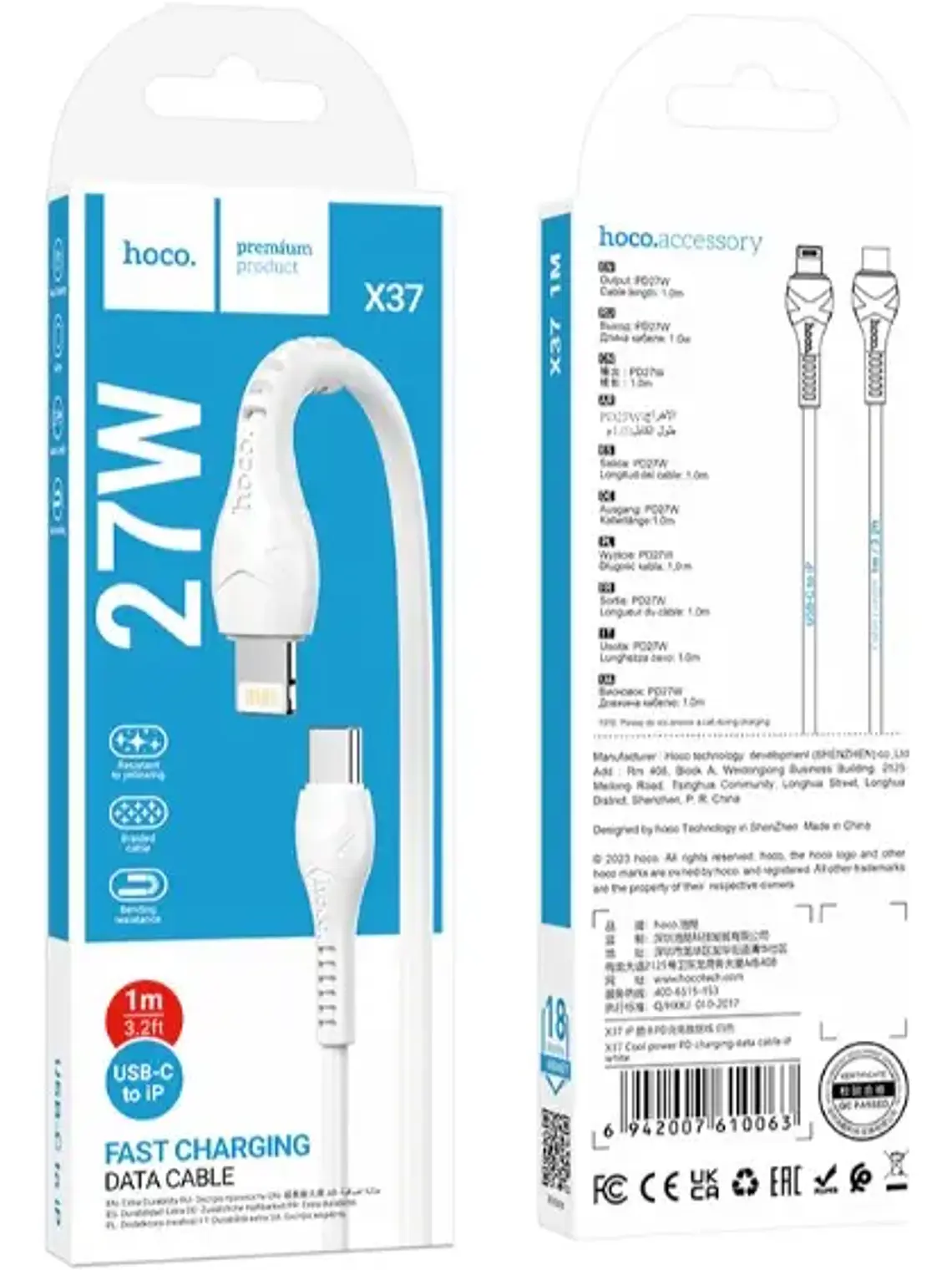 Cable Hoco X37 Usb-c -para Iph Pd 27w 3