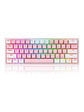 Teclado gamer Redragon Fizz QWERTY Red inglés US color rosa y blanco con luz RGB - Miniatura 1