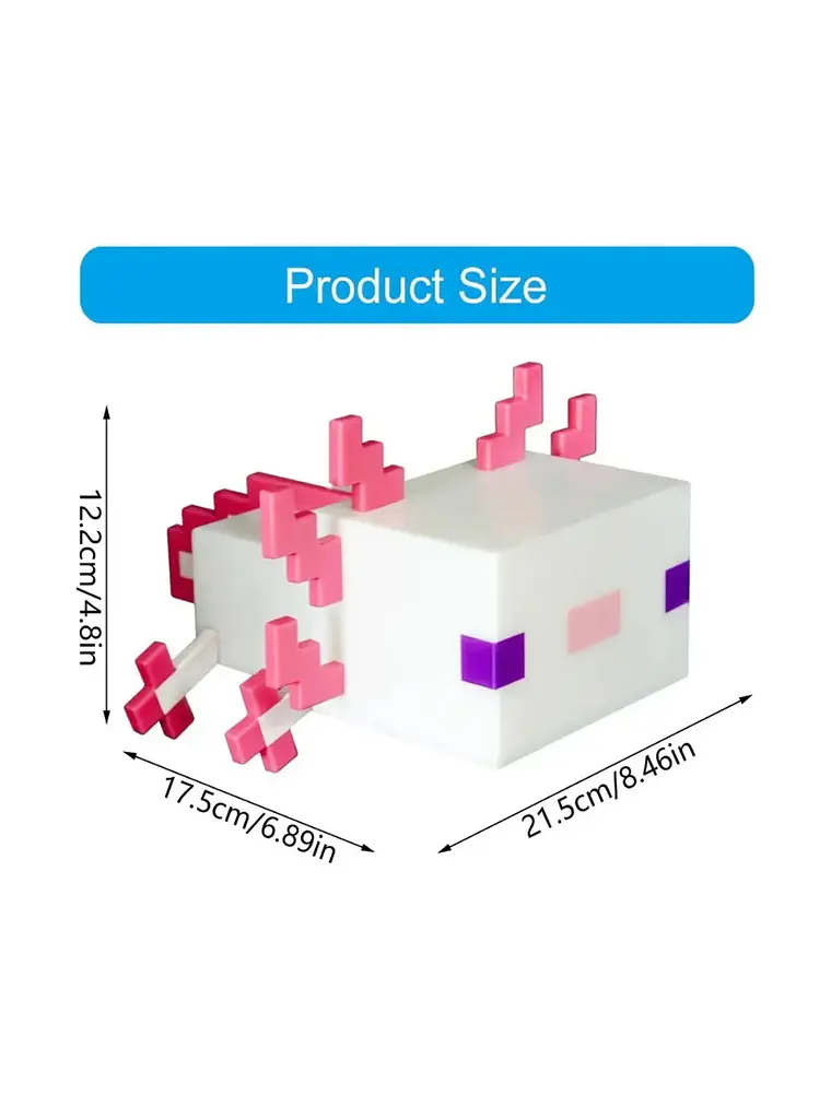 Lampara Decorativa Minecraft Ajolote RGB 2