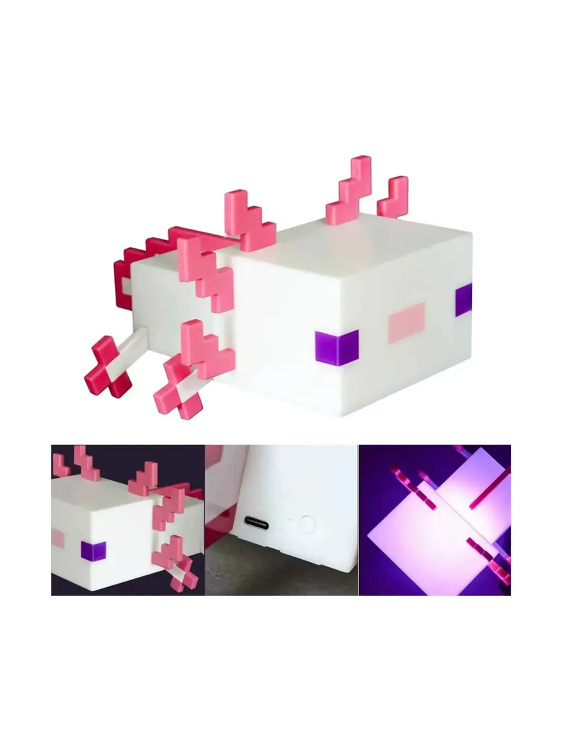 Lampara Decorativa Minecraft Ajolote RGB 3