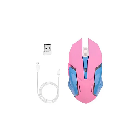 Mouse gamer inalambrico Rosa electro movil