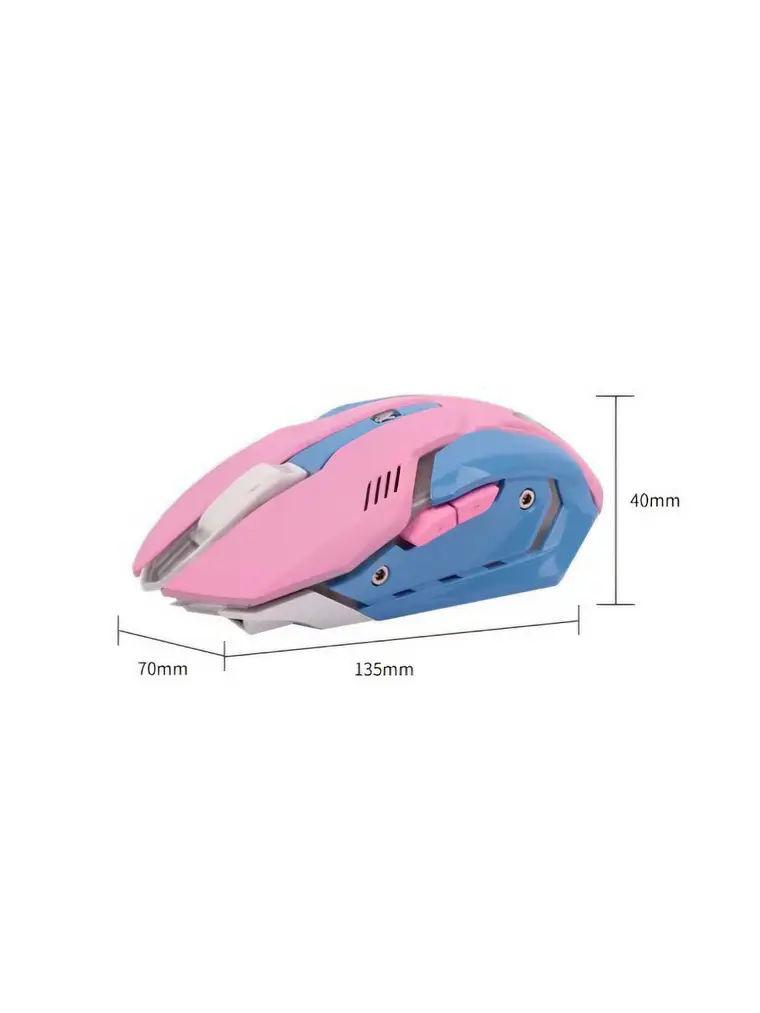 Mouse gamer inalambrico morado electro movil 2