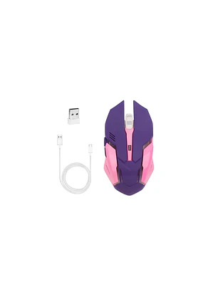 Mouse gamer inalambrico morado electro movil