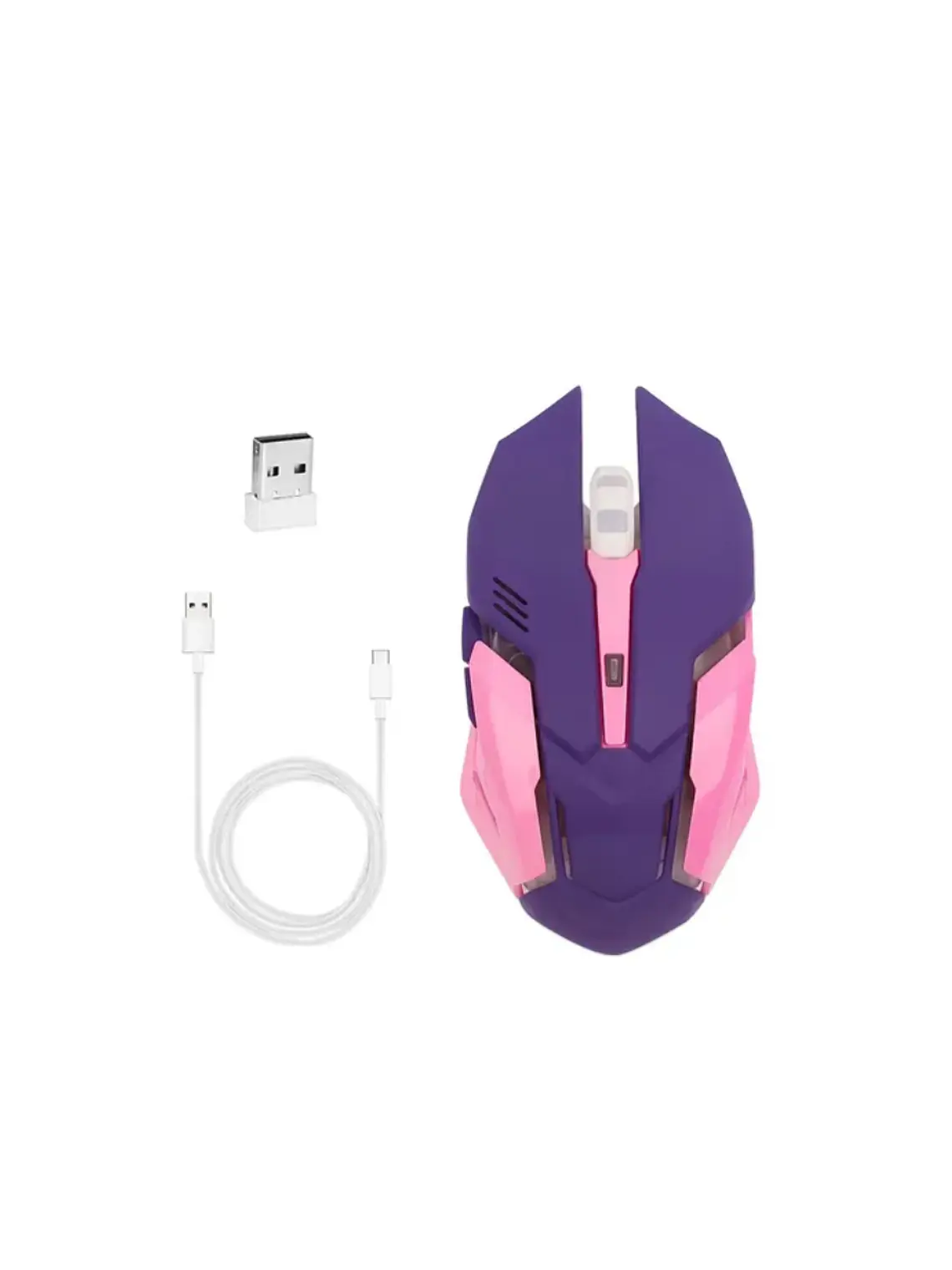 Mouse gamer inalambrico morado electro movil 1