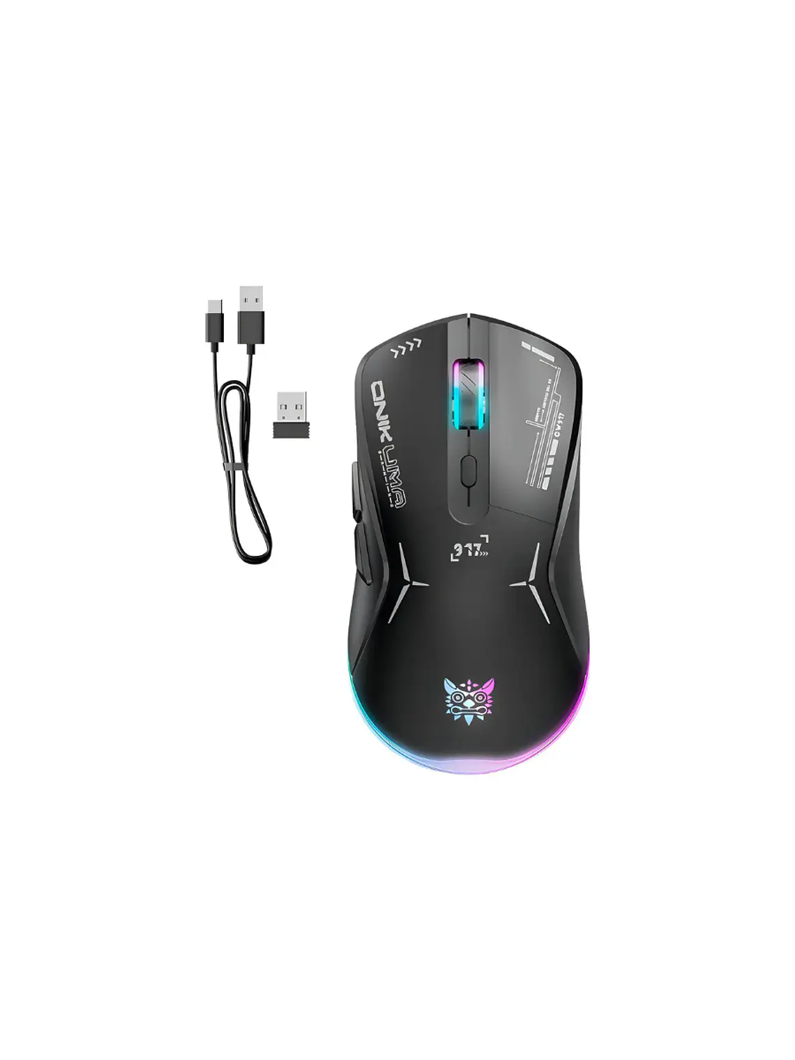 Mouse Gamer Inalambrico Recargable Onikuma Cw917 Rgb Negro 1