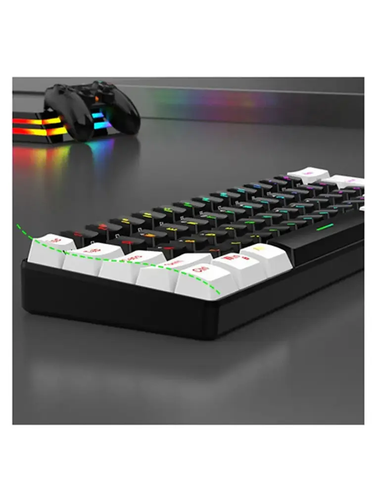 Teclado Mecanico 60% Gamer 61 teclas G70 blanco y negro 2