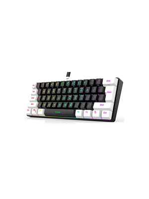 Teclado Mecanico 60% Gamer 61 teclas G70 blanco y negro