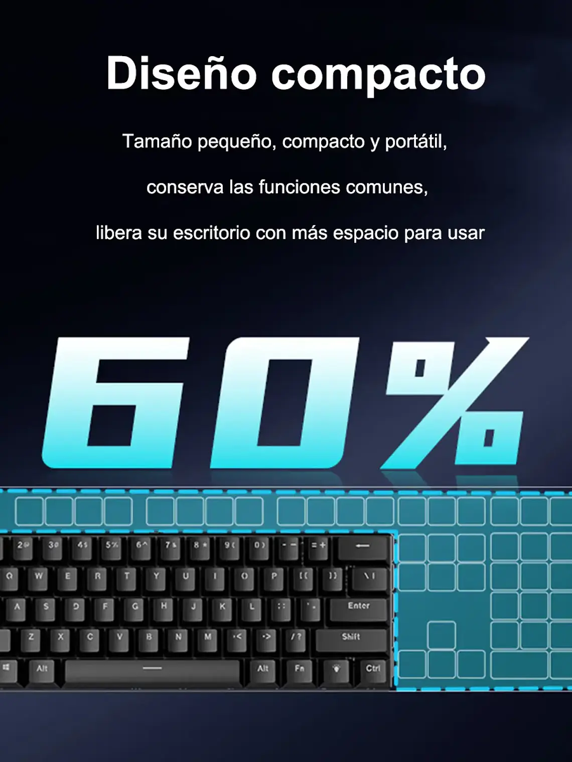 Teclado Gamer Mecánico 61 Teclas Rgb 22 Anti-ghosting 3