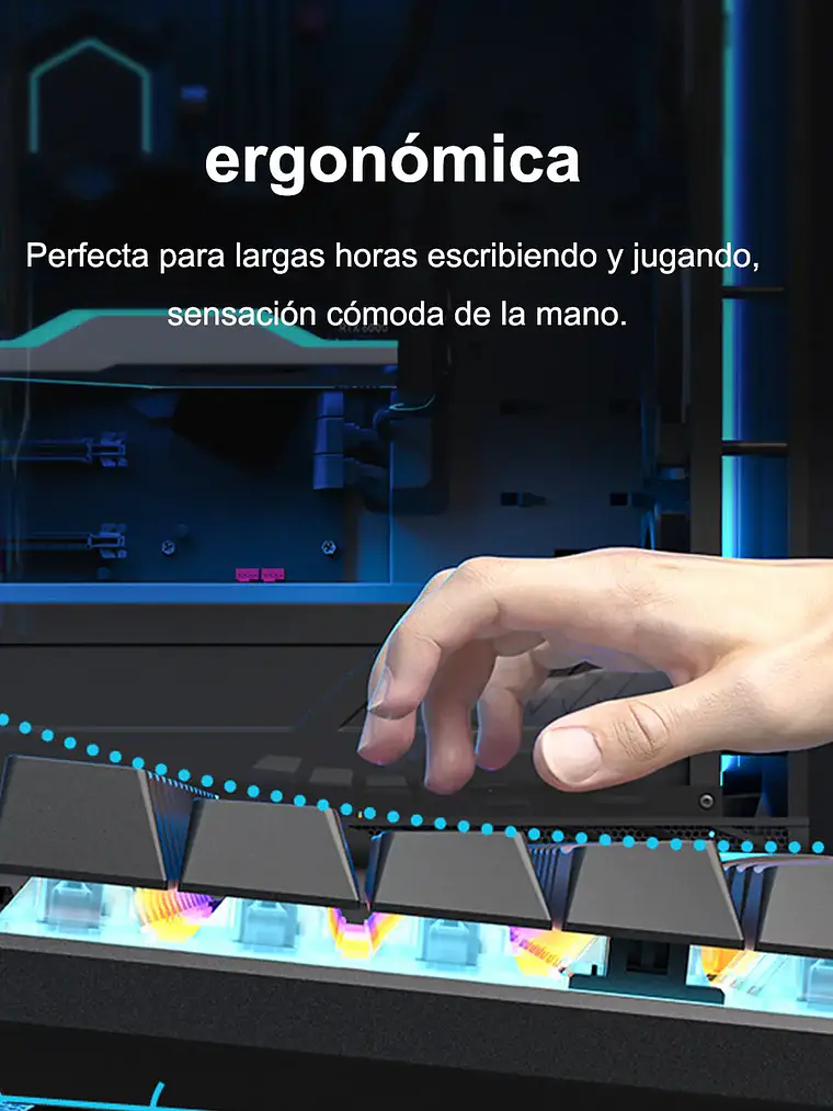 Teclado Gamer Mecánico 61 Teclas Rgb 22 Anti-ghosting 4