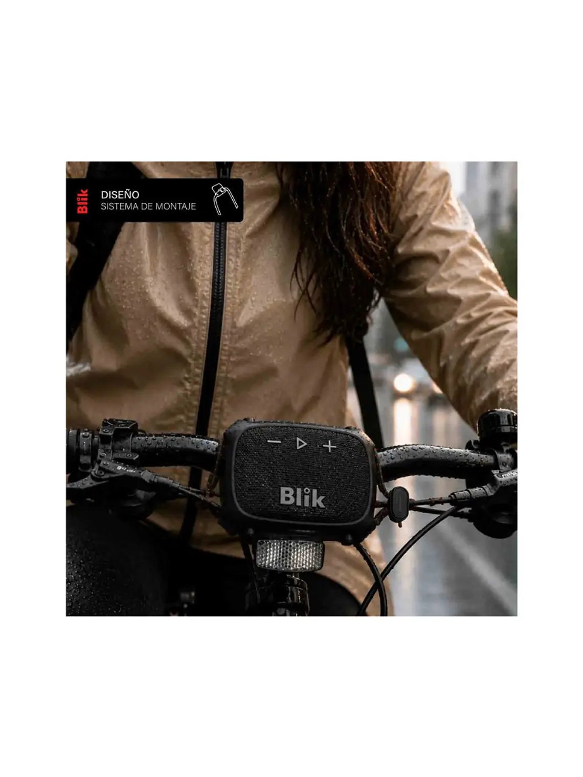 Parlante Bluetooth Blik Rider 8w Ipx7 5h Clip Tws Negro 3