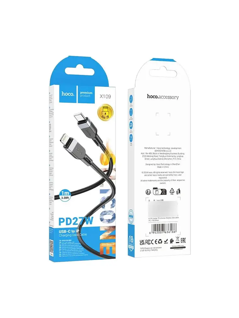 Cable Tipo C - Iphone (lightning) Hoco X109 1 Metro 3